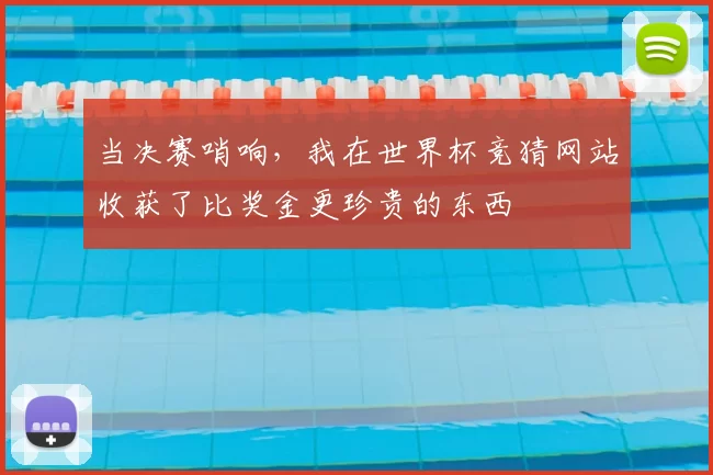 当决赛哨响，我在世界杯竞猜网站收获了比奖金更珍贵的东西